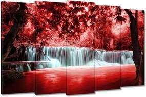 Vászonkép 150x95 Vörös vízesés Kaszkád