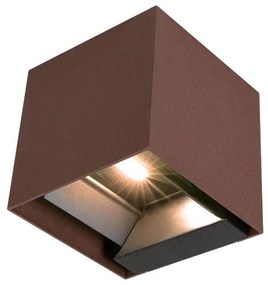 LED Napelemes érzékelős fali lámpa LED/9W/3,7V IP65 4000K barna