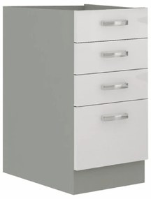 Alsó konyhaszekrény 40 D 4S BB Pleitton (fényes fehér). 1015553
