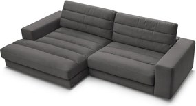 Antracitszürke bársony sarokkanapé (bal oldali-heverő résszel) Sierra – Bobochic Paris