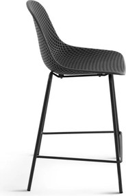 Sötétszürke fém-műanyag kerti bárszék Quinby – Kave Home