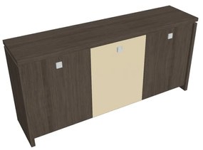 Verno alacsony szekrény 188 x 46 x 90 cm, kombinált ajtó, antracit tölgy / vanília