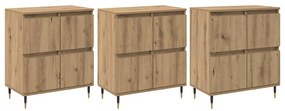 Oldalszekrények 3 pcs kézműves tölgy 180 x 35 x 70 cm Faanyag