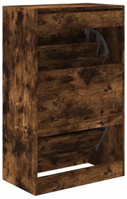 füstös tölgy színű szerelt fa cipőszekrény 60 x 34 x 96,5 cm