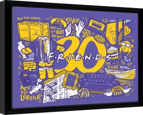 Keretezett poszter Friends 30 Years - Purple Infographic