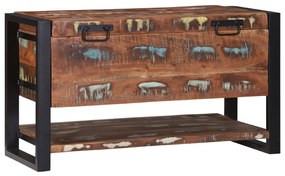 Tároló láda Többszínű 80x35x45 cm Tömör Fa Újrahasznosított