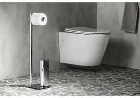 GEDY 1132 Artu állvány WC-papír tartóval ésWC-kefével, szögletes, sárgaréz