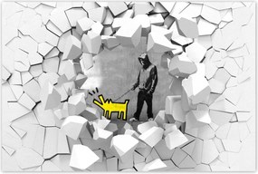 Poszter 60x40 Sárga kutyus Banksy Lol