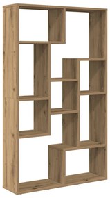 kézműves tölgy színű szerelt fa könyvespolc 72 x 20 x 120 cm