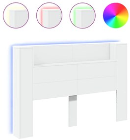 fehér áthidalószekrény LED-világítással 160 x 16,5 x 103,5 cm