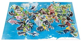 Janod Janod - Gyermek oktató puzzle 200 db veszélyeztetett állatok LS0006