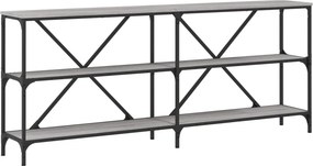 vidaXL szürke sonoma szerelt fa és vas konzolasztal 180x30x75 cm