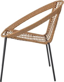 Natúr színű műrattan kétszemélyes kerti lounge szett Dudine – Bloomingville