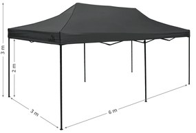 Cattara 13343 Párty sátor ollós, vízálló, szürke,3 x 6 m, L