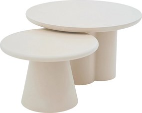 Clav dohányzóasztal 60 cm és Cylindus dohányzóasztal 80 cm - bézs