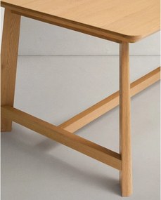 Étkezőasztal tölgyfa dekoros asztallappal 100x220 cm Idun – Kave Home