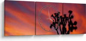 Naplemente egy fa sziluettje felett (órával) (90x30 cm)