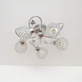 Felületre szerelhető csillár SOPHIA 5xE27/15W/230V fényezett króm/átlátszó