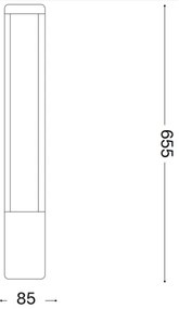 Ideal Lux - LED Kültéri lámpa TIFONE LED/8,5W/230V 65,5 cm IP65 antracit