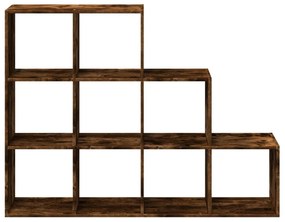 3 szintes füstös tölgy elválasztó könyvespolc 137,5x29x103,5 cm