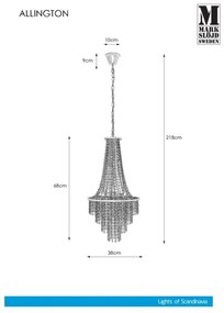Markslöjd 108125 - Kristály csillár láncon ALLINGTON 3xE14/25W/230V