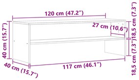 kézműves tölgy színű szerelt fa TV-szekrény 120 x 40 x 40 cm