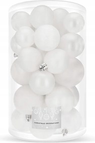 Karácsonyfadísz 5 6,5 cm Törhetetlen Karácsonyfadísz 30db Fehér