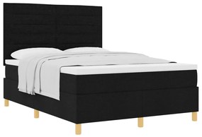 Box Spring Ágy Matraccal Fekete 140x200 cm Szövet