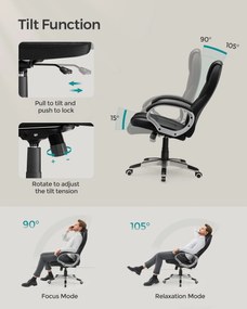 Irodai forgószék, magasságban állítható, kárpitozott vezetői szék