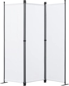 Összecsukható válaszfal Paraván 3 paneles fehér 168×165 cm
