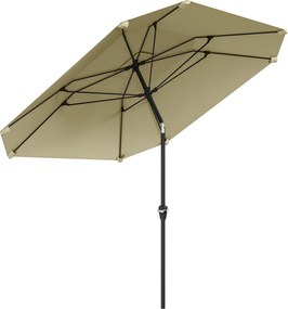 Outsunny Napernyő Ø233 cm, Dönthető Napernyő, Oktogon Erkély Napernyő, Tengerparti Napernyő, Szélálló Stabil Piac Napernyő, Forgó Napernyő Napvédelem
