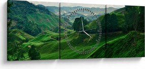 Kép - Teaültetvények Malajziában (órával) (90x30 cm)