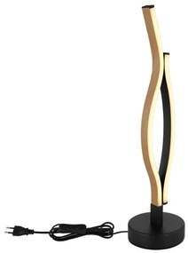 Globo 67206TW - LED Asztali lámpa GERONIMO LED/12W/230V fekete/barna