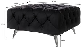 Fekete bársony lábtartó Chelsea – Ropez