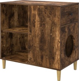 vidaXL Macska Ház Füstölt tölgy 72 x 42,5 x 70 cm Faanyag