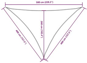 sárga háromszög alakú oxford-szövet napvitorla 4 x 4 x 5,8 m
