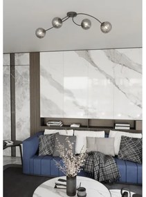 Felületre szerelhető csillár  VIBRA 4xE14/10W/230V fekete/szürke