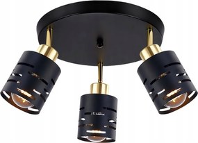 Mennyezeti lámpa Fali lámpa Led csillár 3x E27 lámpatest Loft fekete arany