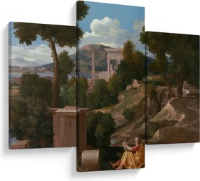 Kép - Nicolas Poussin, Landscape with Saint John on Patmos, reprodukciók (90x60 cm)