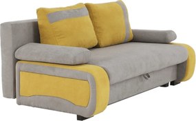 Kinyitható kanapé, szürke-barna/sárga, BOLIVIA