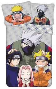 Egyszemélyes pamut gyerek ágyneműhuzat 140x200 cm Naruto "Grey" – Jerry Fabrics