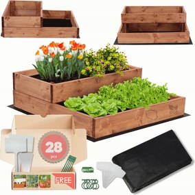 Magasított ágyás zöldséges láda emeletes impregnáló 18x60x60