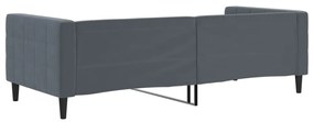 sötétszürke bársony kanapéágy 90x200 cm