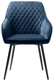 Kék kárpitozott karfás étkezőfotel Milton – Unique Furniture