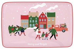 Karácsonyi Porcelán tálca 22x14 cm díszdobozban Christmas Twist