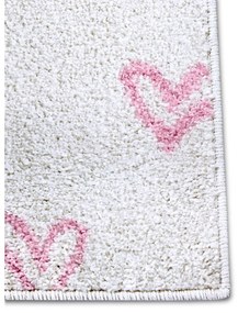 Fehér-rózsaszín gyerek szőnyeg 120x170 cm Hearts – Hanse Home