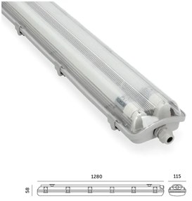 LED T8 technikai fénycső lámpa 2xG13/18W/230V 6500K IP65