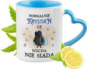 Krisztiánnak Kék Bögre Szív Alakú Füllel Kávé Ajándék