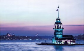 Fotótapéta Szűz torony Isztambul éjszakai táj vinil 312x219 +ragasztó