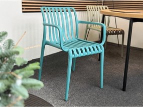 Műanyag TREGO szék karfákkal, kék